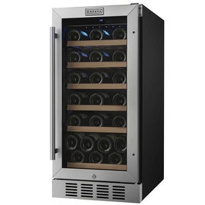 Empava 15-Inch Built-In Wine Cooler, 31-Bottle, Stainless Steel, EMPV-WC09S