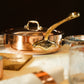 Mauviel 1830 M'Heritage M'150 B Copper Saute Pan With Lid, Brass Handle