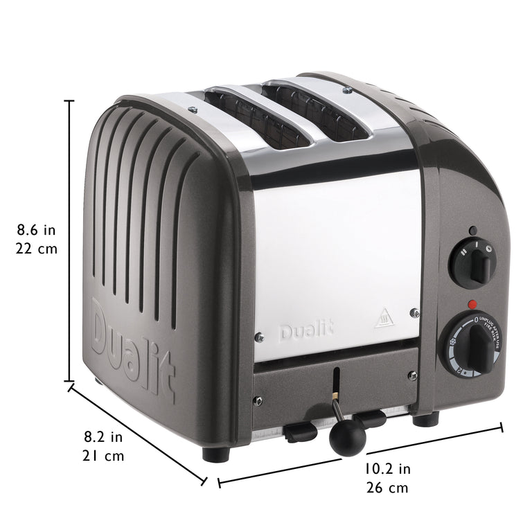 Dualit New Generation Classic 2-Slice Toaster in Metallic Charcoal