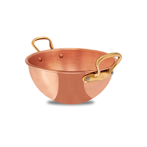 Mauviel 1830 M'PASSION Egg White Beating Bowl With Brass Handles, 4.9-Qt