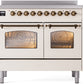 ILVE Nostalgie II 40" Induction Range with Element Stove and Electric Oven in Antique White with Bronze Trim, UPDI406NMPAWB