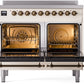 ILVE Nostalgie II 40" Induction Range with Element Stove and Electric Oven in Antique White with Bronze Trim, UPDI406NMPAWB