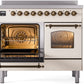 ILVE Nostalgie II 40" Induction Range with Element Stove and Electric Oven in Antique White with Bronze Trim, UPDI406NMPAWB