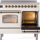 ILVE Nostalgie II 40" Induction Range with Element Stove and Electric Oven in Antique White with Bronze Trim, UPDI406NMPAWB