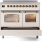 ILVE Nostalgie II 40" Induction Range with Element Stove and Electric Oven in Antique White with Bronze Trim, UPDI406NMPAWB