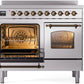 ILVE Nostalgie II 40" Induction Range with Element Stove and Electric Oven in Stainless Steel with Bronze Trim, UPDI406NMPSSB