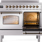 ILVE Nostalgie II 40" Induction Range with Element Stove and Electric Oven in Stainless Steel with Bronze Trim, UPDI406NMPSSB