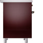 ILVE Nostalgie II 40" Induction Range with Element Stove and Electric Oven in Burgundy with Bronze Trim, UPDI406NMPBUB