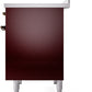 ILVE Nostalgie II 40" Induction Range with Element Stove and Electric Oven in Burgundy with Bronze Trim, UPDI406NMPBUB