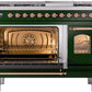 ILVE Nostalgie II 48" Dual Fuel Propane Gas Range in Emerald Green with Copper Trim, UP48FNMPEGPLP