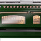 ILVE Nostalgie II 48" Dual Fuel Propane Gas Range in Emerald Green with Copper Trim, UP48FNMPEGPLP
