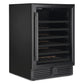 Cosmo Lumin 24" 52-Bottle Single Zone Compressor Wine Cooler, LED Lighting in Matte Black, COS-24BIWCS-BK