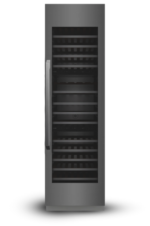 Induction Hardware 24-Inch Three Zone Built-In Wine Refrigerator Column, Black Stainless Steel, RFC-W-24-BS