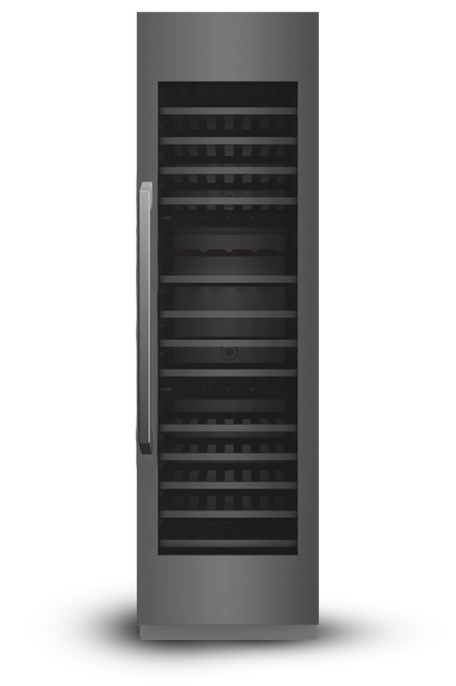 Induction Hardware 24-Inch Three Zone Built-In Wine Refrigerator Column, Black Stainless Steel, RFC-W-24-BS