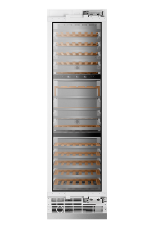 Induction Hardware 24-Inch Three Zone Built-In Wine Refrigerator Column, Panel Ready, RFC-W-24-PR