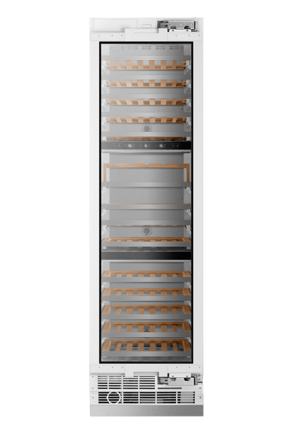 Induction Hardware 24-Inch Three Zone Built-In Wine Refrigerator Column, Panel Ready, RFC-W-24-PR