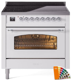 ILVE Nostalgie II 36" Induction Range with Element Stove and Electric Oven in RAL Custom Color with Chrome Trim, UPI366NMPRAC