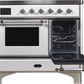 ILVE Majestic II 40" Induction Range with Element Stove and Electric Oven in White with Chrome Trim, UMDI10NS3WHC