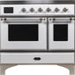 ILVE Majestic II 40" Induction Range with Element Stove and Electric Oven in White with Chrome Trim, UMDI10NS3WHC