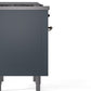 ILVE Nostalgie II 36" Dual Fuel Natural Gas Range in Blue Grey with Bronze Trim, UP36FNMPBGB