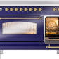 ILVE Nostalgie II 48" Induction Range with Element Stove and Electric Oven in Blue with Brass Trim, UPI486NMPMBG