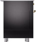 ILVE Nostalgie II 36" Induction Range with Element Stove and Electric Oven in Glossy Black with Brass Trim, UPI366NMPBKG
