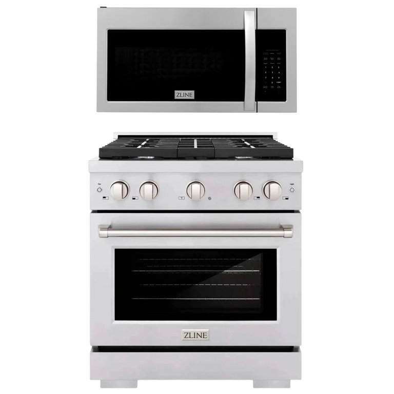 ZLINE Appliance Package - 30 Inch Gas Range and Over-the-Range Microwave, 2KP-SGROTR30