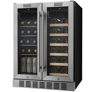 Empava 24-Inch Dual Zone Wine and Beer Fridge Beverage Cooler, EMPV-BR07D