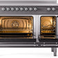 ILVE Nostalgie II 48" Induction Range with Element Stove and Electric Oven in Matte Graphite with Chrome Trim, UPI486NMPMGC