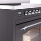 ILVE Nostalgie II 48" Induction Range with Element Stove and Electric Oven in Matte Graphite with Chrome Trim, UPI486NMPMGC