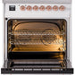 ILVE Nostalgie II 30" Dual Fuel Natural Gas Range in White with Copper Trim, UP30NMPWHP