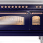 ILVE Nostalgie II 48" Induction Range with Element Stove and Electric Oven in Blue with Copper Trim, UPI486NMPMBP