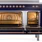 ILVE Nostalgie II 48" Induction Range with Element Stove and Electric Oven in Blue with Copper Trim, UPI486NMPMBP
