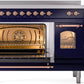 ILVE Nostalgie II 48" Induction Range with Element Stove and Electric Oven in Blue with Copper Trim, UPI486NMPMBP