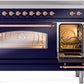 ILVE Nostalgie II 48" Induction Range with Element Stove and Electric Oven in Blue with Copper Trim, UPI486NMPMBP