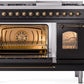 ILVE Nostalgie II 48" Dual Fuel Propane Gas Range in Black with Bronze Trim, UP48FNMPBKBLP