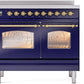 ILVE Nostalgie II 40" Induction Range with Element Stove and Electric Oven in Blue with Brass Trim, UPDI406NMPMBG