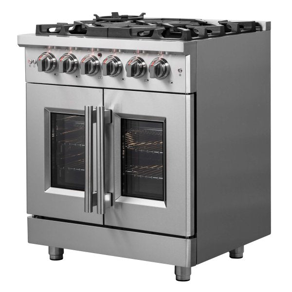Forno 30″ Freestanding French Door Dual Fuel Range with 5 Burners, FFSGS6325-30