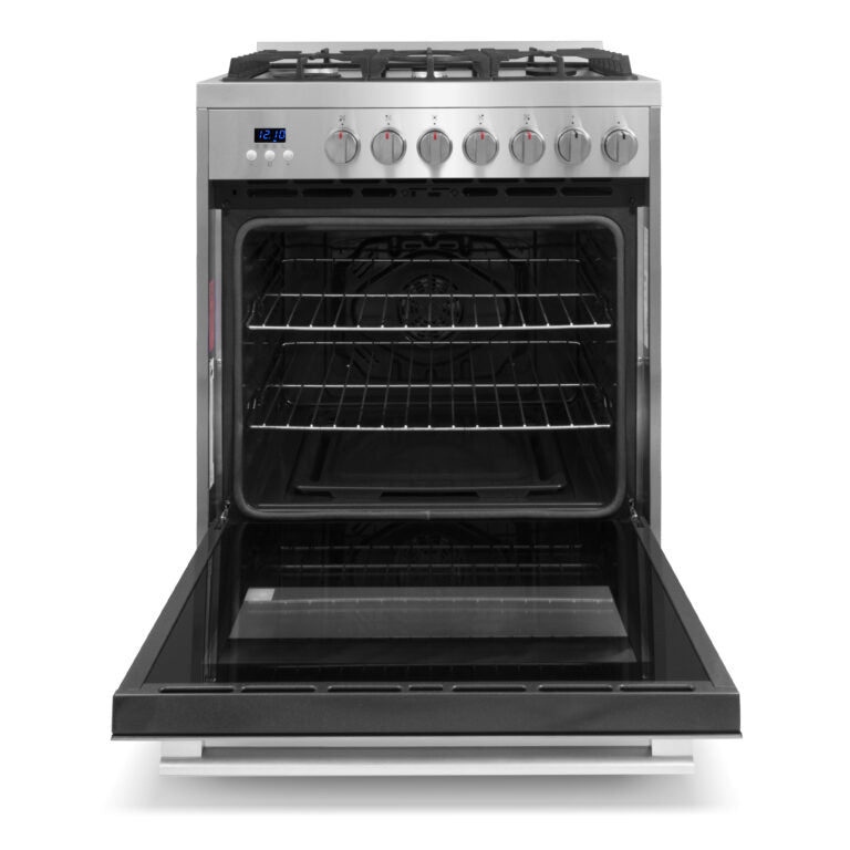 Cosmo 30" 5.0 cu. ft. Single Oven Gas Range with 5 Burner Cooktop and Heavy Duty Cast Iron Grates in Stainless Steel, COS-305AGC