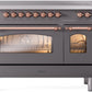 ILVE Nostalgie II 48" Induction Range with Element Stove and Electric Oven in Matte Graphite with Copper Trim, UPI486NMPMGP