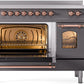 ILVE Nostalgie II 48" Induction Range with Element Stove and Electric Oven in Matte Graphite with Copper Trim, UPI486NMPMGP