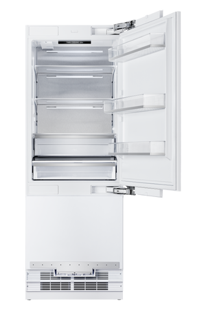 Induction Hardware 30-Inch Built-In Refrigerator and Freezer with Ice Maker and Water Dispenser, Panel Ready, RF-30-PR