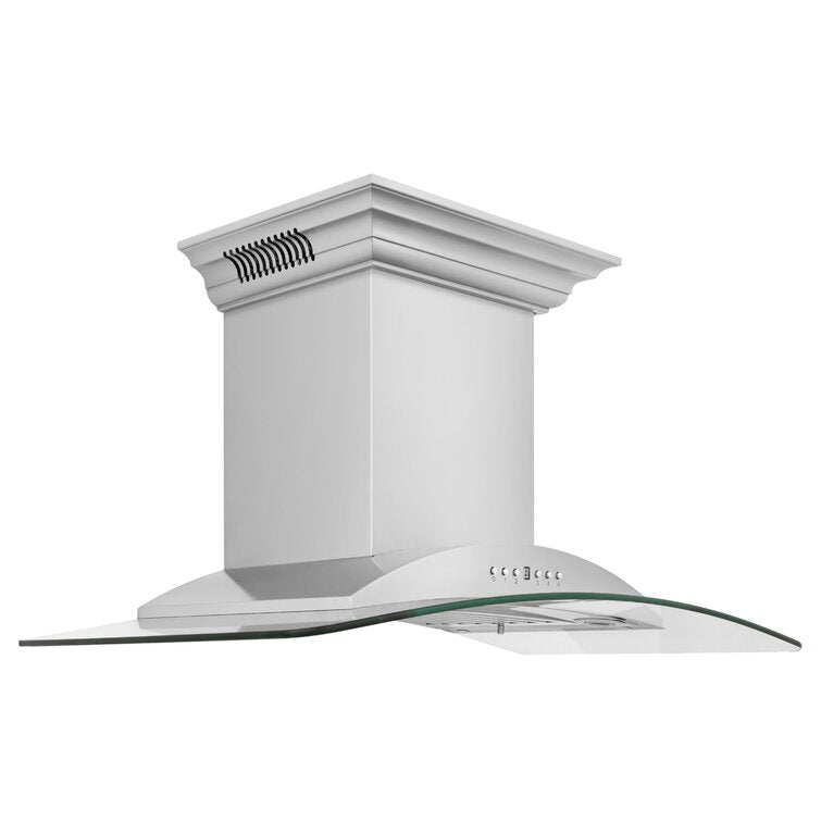 ZLINE 30" CrownSound Ducted Vent Wall Mount Range Hood in Stainless Steel with Built-in Bluetooth Speakers, KNCRN-BT-30