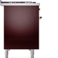ILVE Nostalgie II 48" Dual Fuel Natural Gas Range in Burgundy with Brass Trim, UP48FNMPBUG