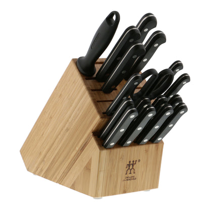 ZWILLING 18pc Knife Set with Bamboo Block, TWIN Gourmet Series