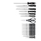 ZWILLING 18pc Knife Set with Bamboo Block, TWIN Gourmet Series