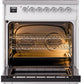 ILVE Nostalgie II 30" Dual Fuel Propane Gas Range in White with Chrome Trim, UP30NMPWHCLP