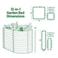Olle Gardens 32" Tall, 12-in-1 Raised Garden Bed