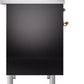 ILVE Nostalgie II 40" Dual Fuel Natural Gas Range in Black with Brass Trim, UPD40FNMPBKG
