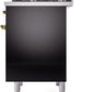 ILVE Nostalgie II 40" Dual Fuel Natural Gas Range in Black with Brass Trim, UPD40FNMPBKG